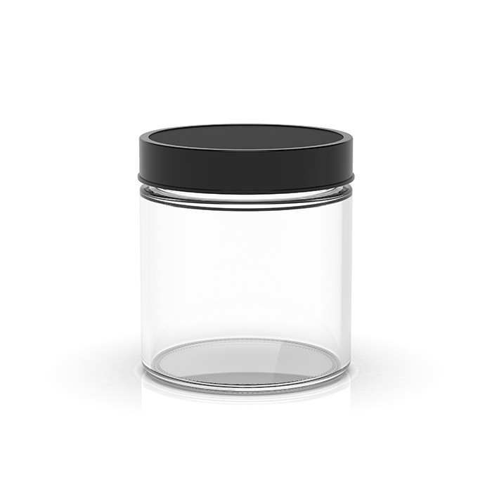 3 oz Clear Black Glass Jars