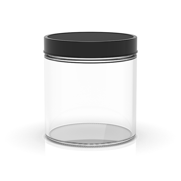 5 oz Clear Black Glass Jars