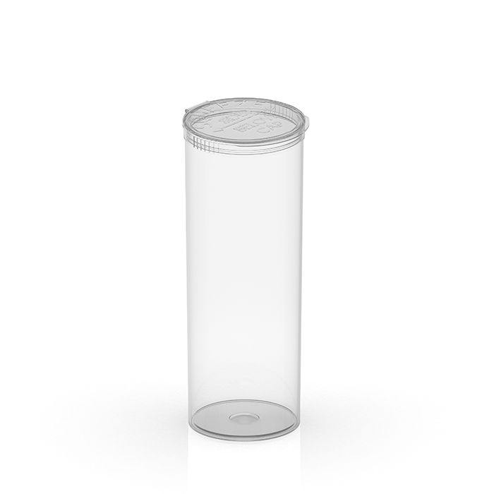 60 Dram Translucent Clear Child Resistant Pop-Top Bottles