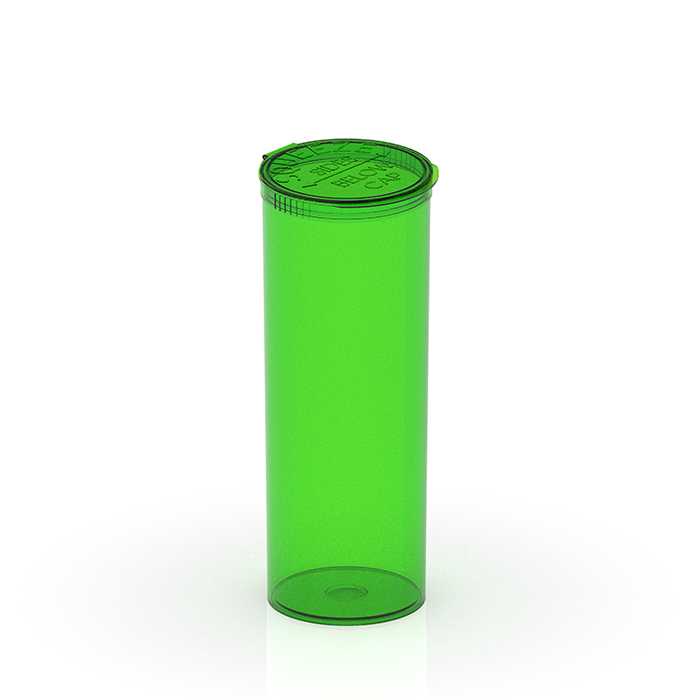 60 Dram Translucent Green Child Resistant Pop-Top Bottles