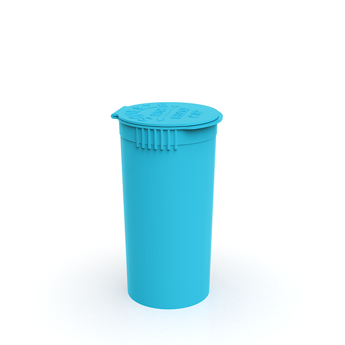 13 Dram Opaque Aqua Child Resistant Pop-Top Bottles