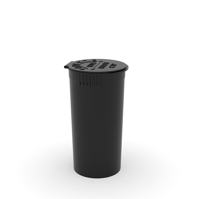 13 Dram Opaque Black Child Resistant Pop-Top Bottles