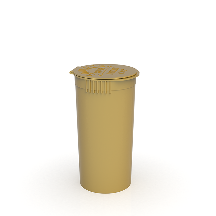 13 Dram Opaque Gold Child Resistant Pop-Top Bottles