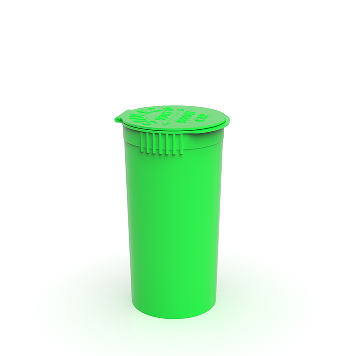 13 Dram Opaque Lime Child Resistant Pop-Top Bottles