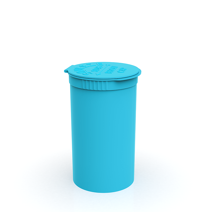 19 Dram Opaque Aqua Child Resistant Pop-Top Bottles