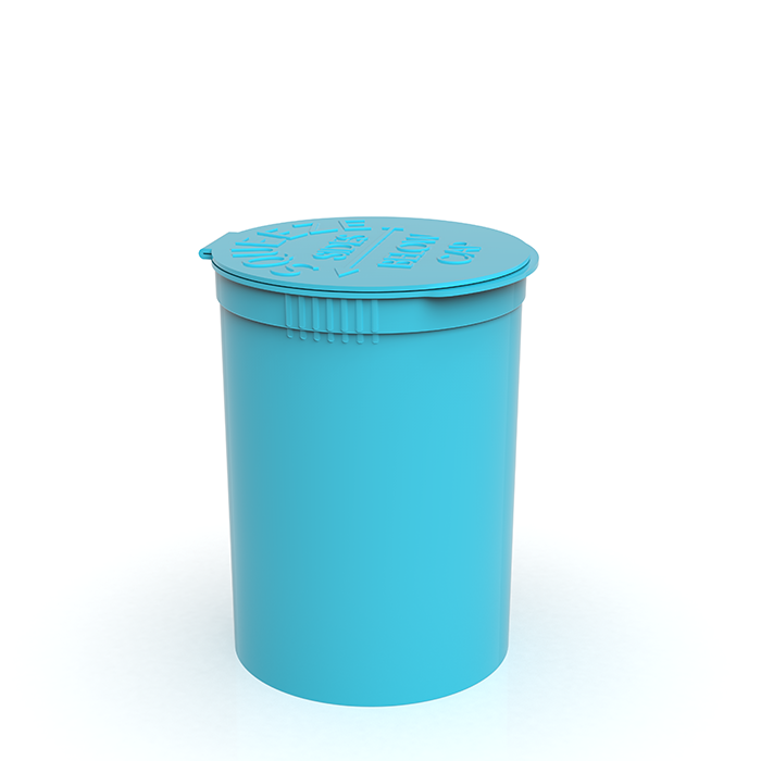 30 Dram Opaque Aqua Child Resistant Pop-Top Bottles