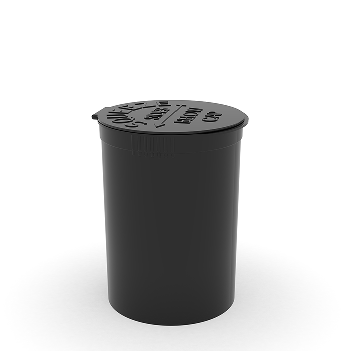 30 Dram Opaque Black Child Resistant Pop-Top Bottles