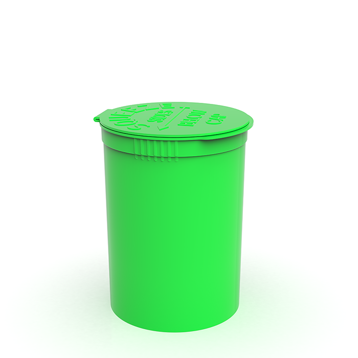 30 Dram Opaque Lime Child Resistant Pop-Top Bottles