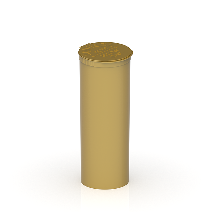 60 Dram Opaque Gold Child Resistant Pop-Top Bottles