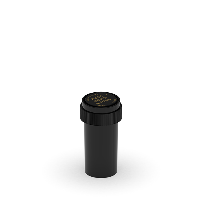 13 Dram Black Push & Turn Reverse Cap Bottles