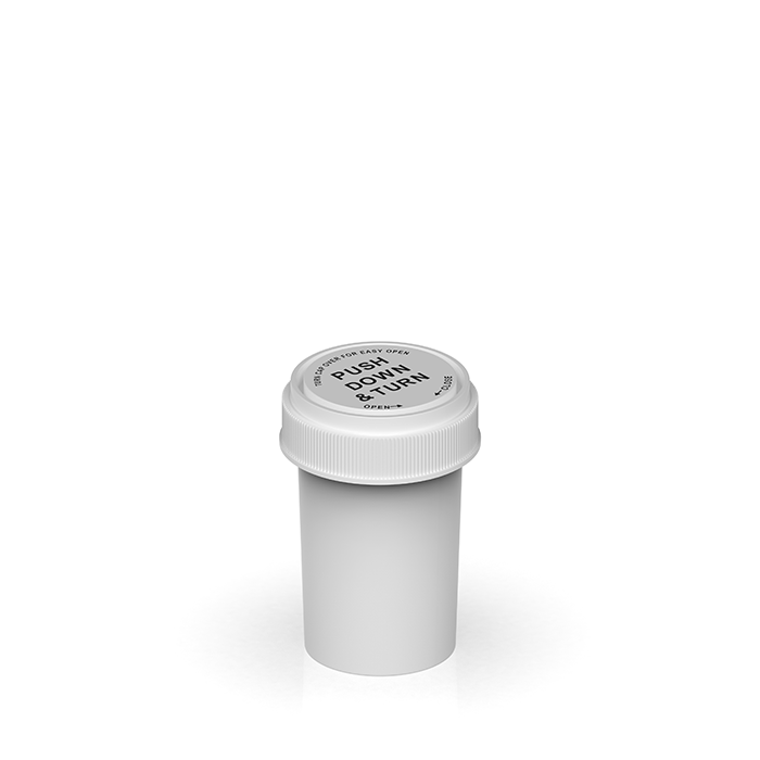 20 Dram White Push & Turn Reverse Cap Bottles