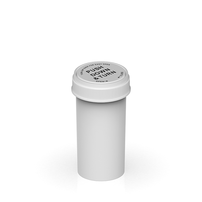 40 Dram White Push & Turn Reverse Cap Bottles