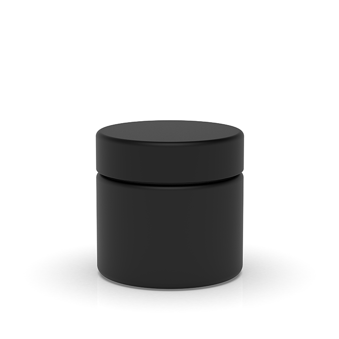 2 oz Child Resistant Matte Black Glass Jars