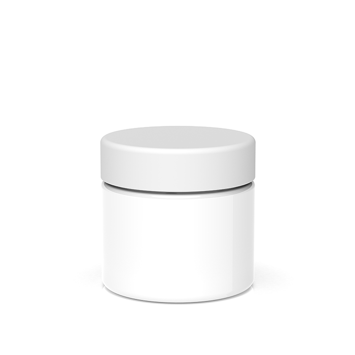2 oz Child Resistant White Glass Jars