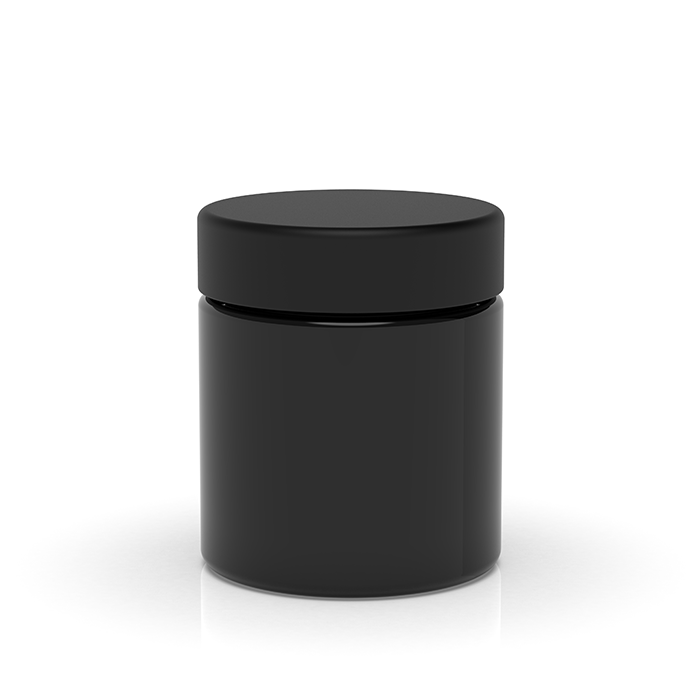 3 oz Child Resistant Black Glass Jars