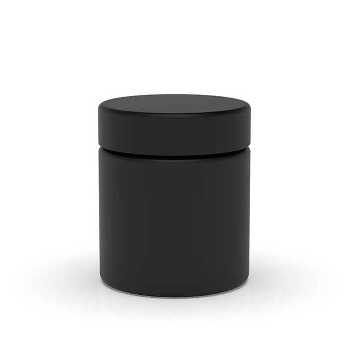 3 oz Child Resistant Matte Black Glass Jars