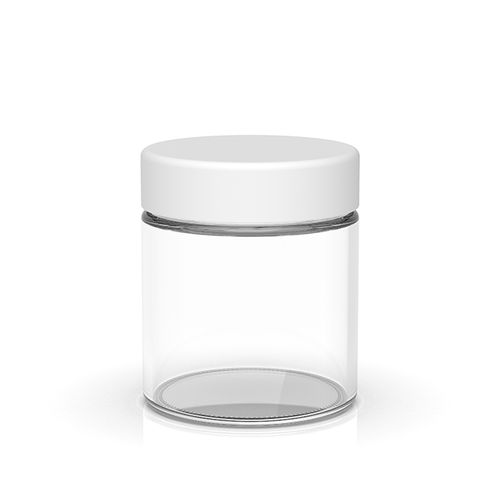3 oz Child Resistant Clear White Glass Jars