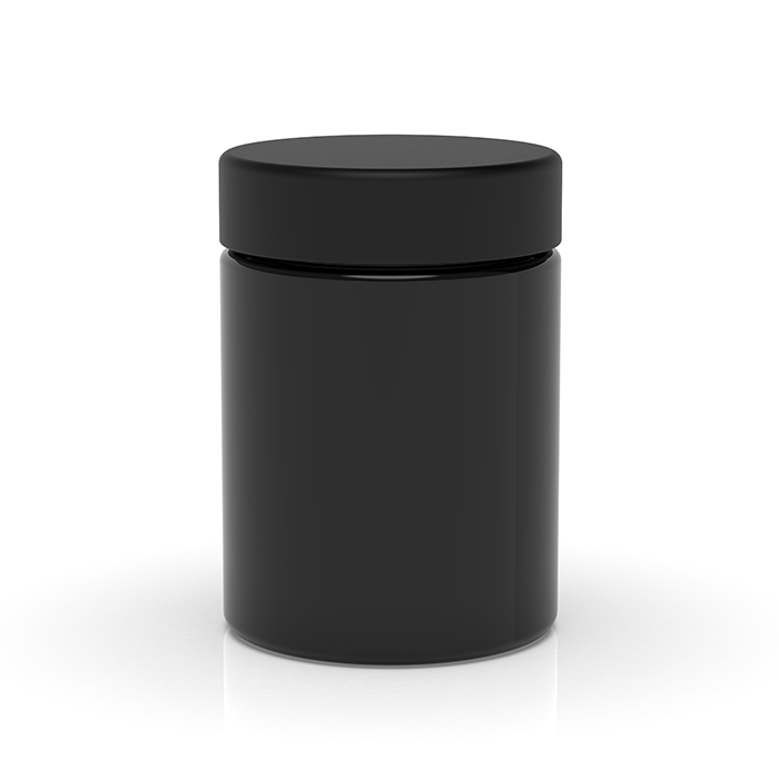 4 oz Child Resistant Black Glass Jar