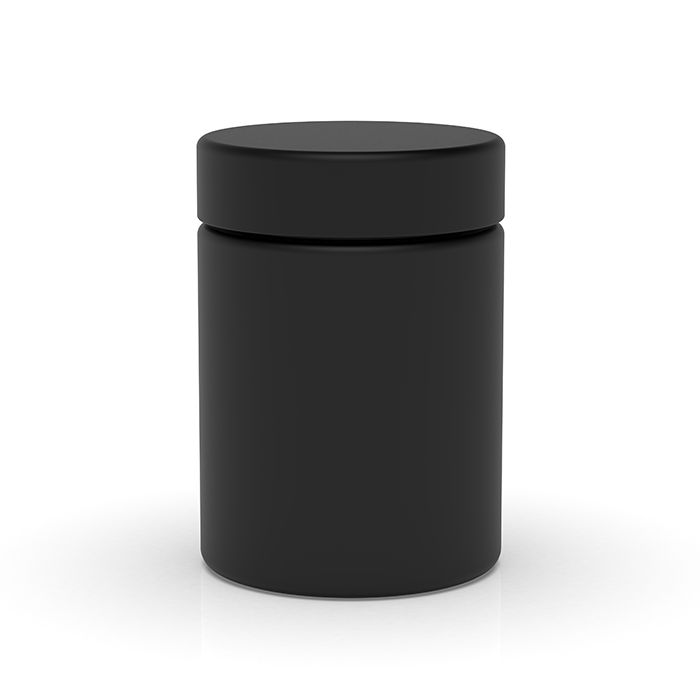 4 oz Child Resistant Matte Black Glass Jar
