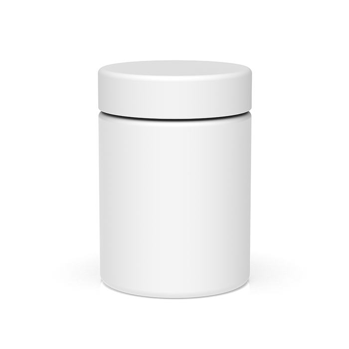 4 oz Child Resistant Matte White Glass Jar