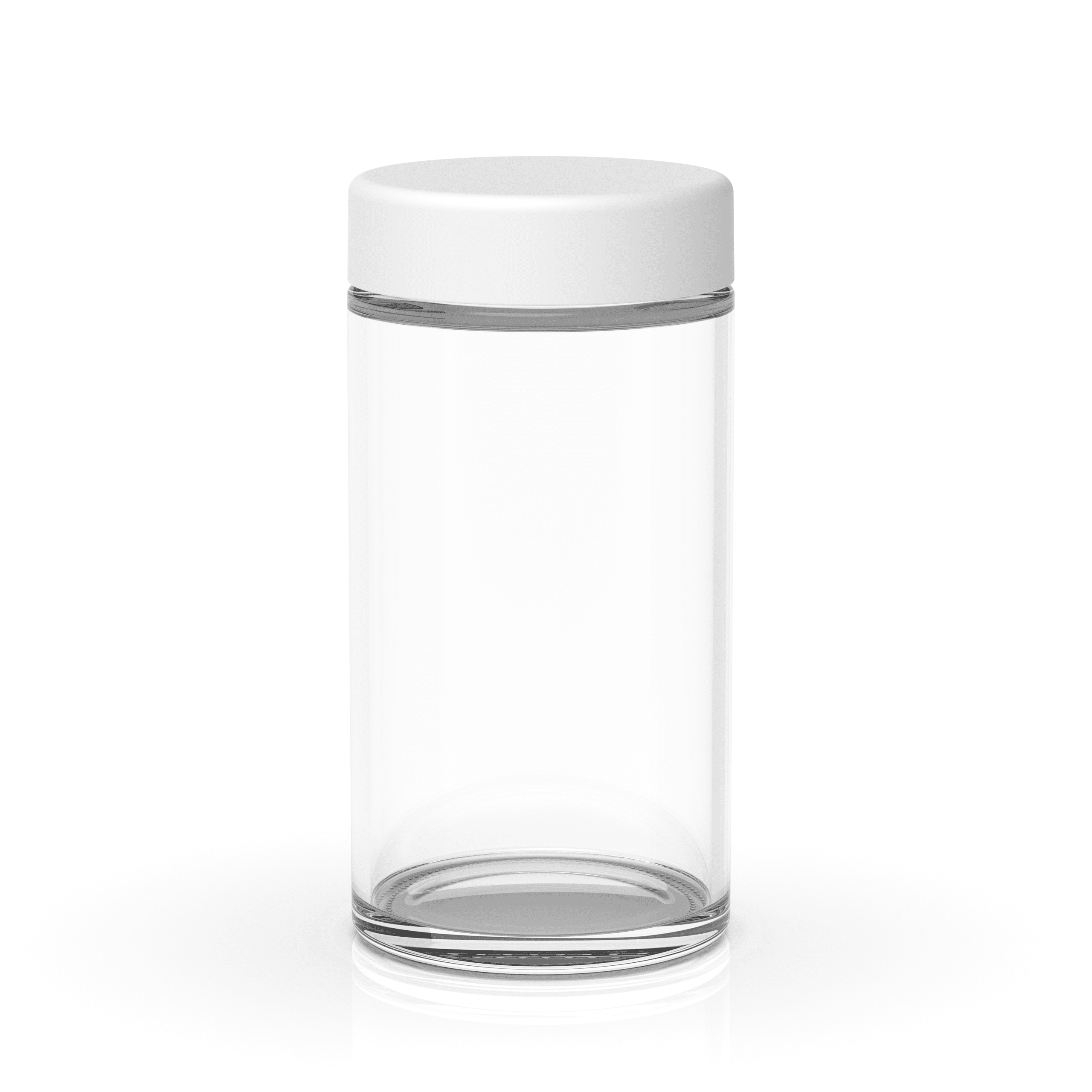 6 oz Child Resistant Clear White Glass Jar