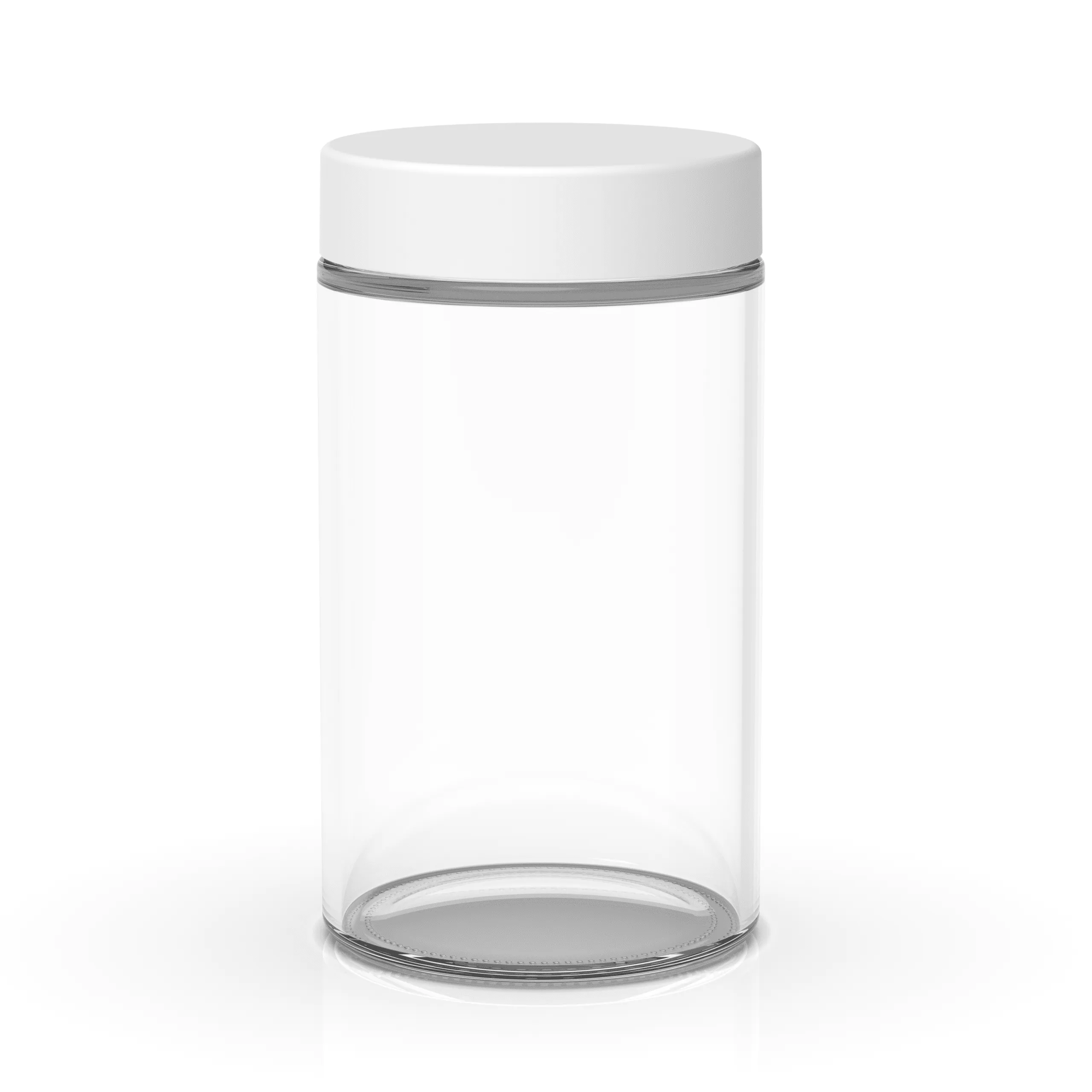 10 oz Child Resistant Clear White Glass Jar