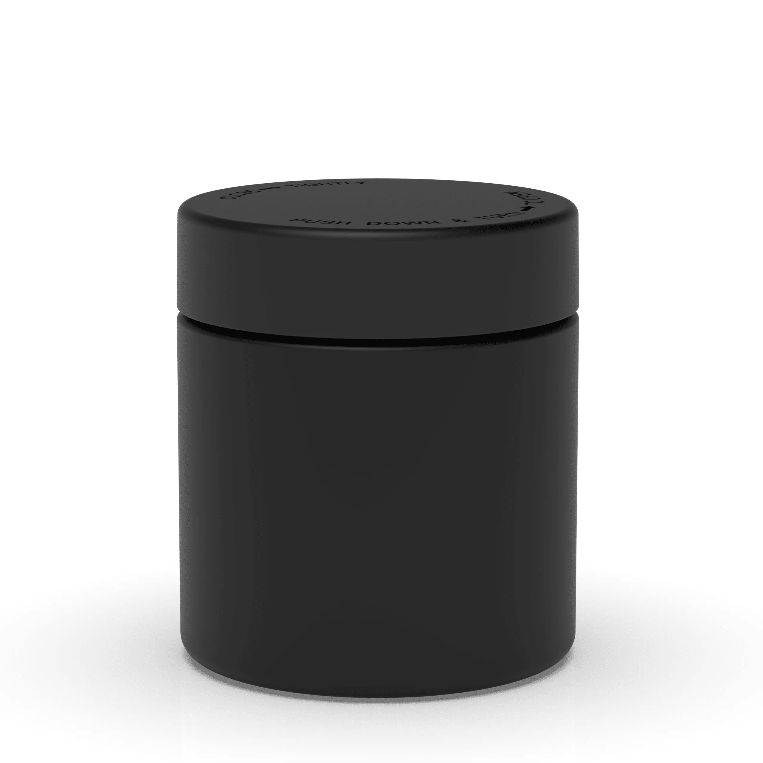 14 oz Child Resistant Matte Black Glass Jars