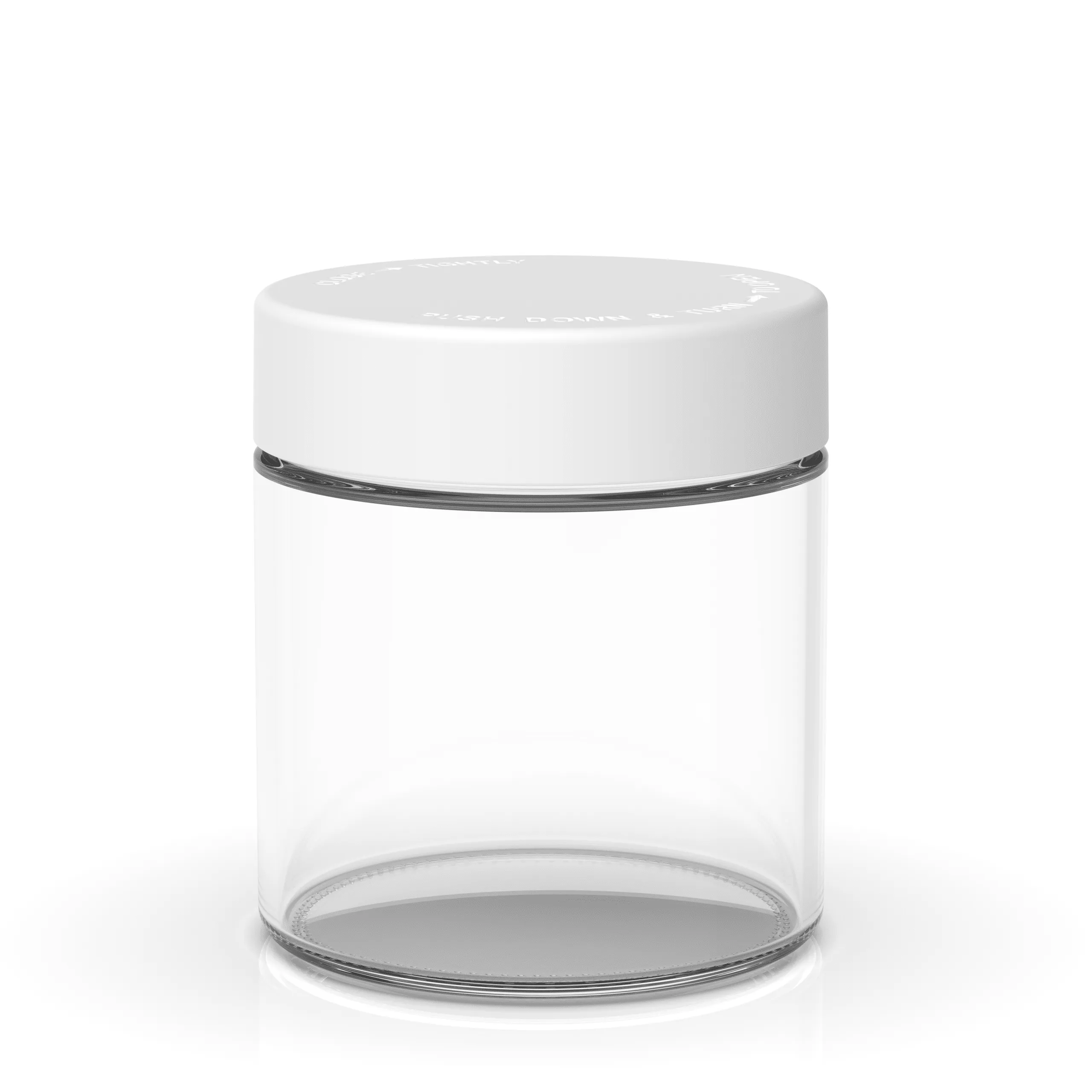 14 oz Child Resistant Clear White Glass Jars
