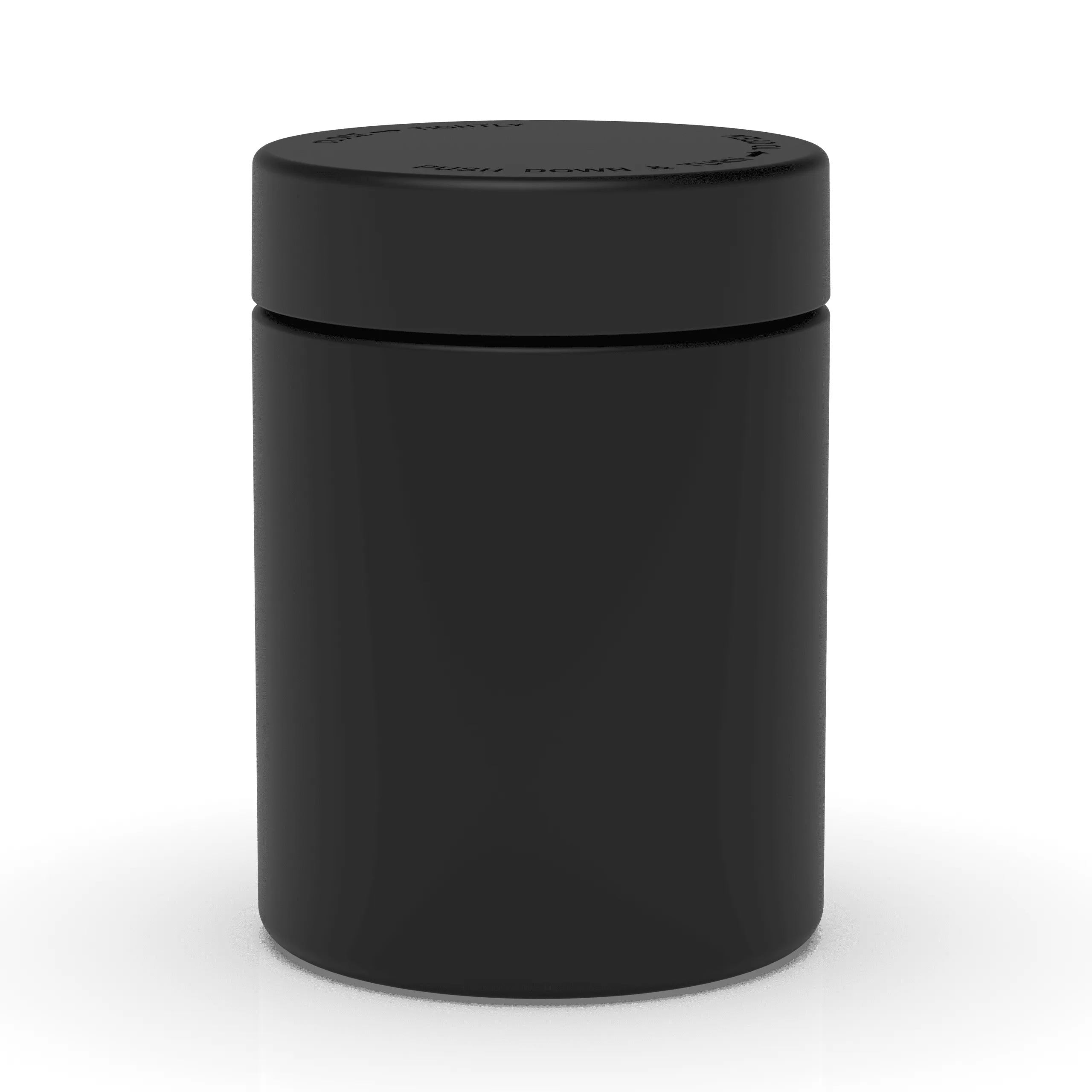 18 oz Child Resistant Matte Black Glass Jars