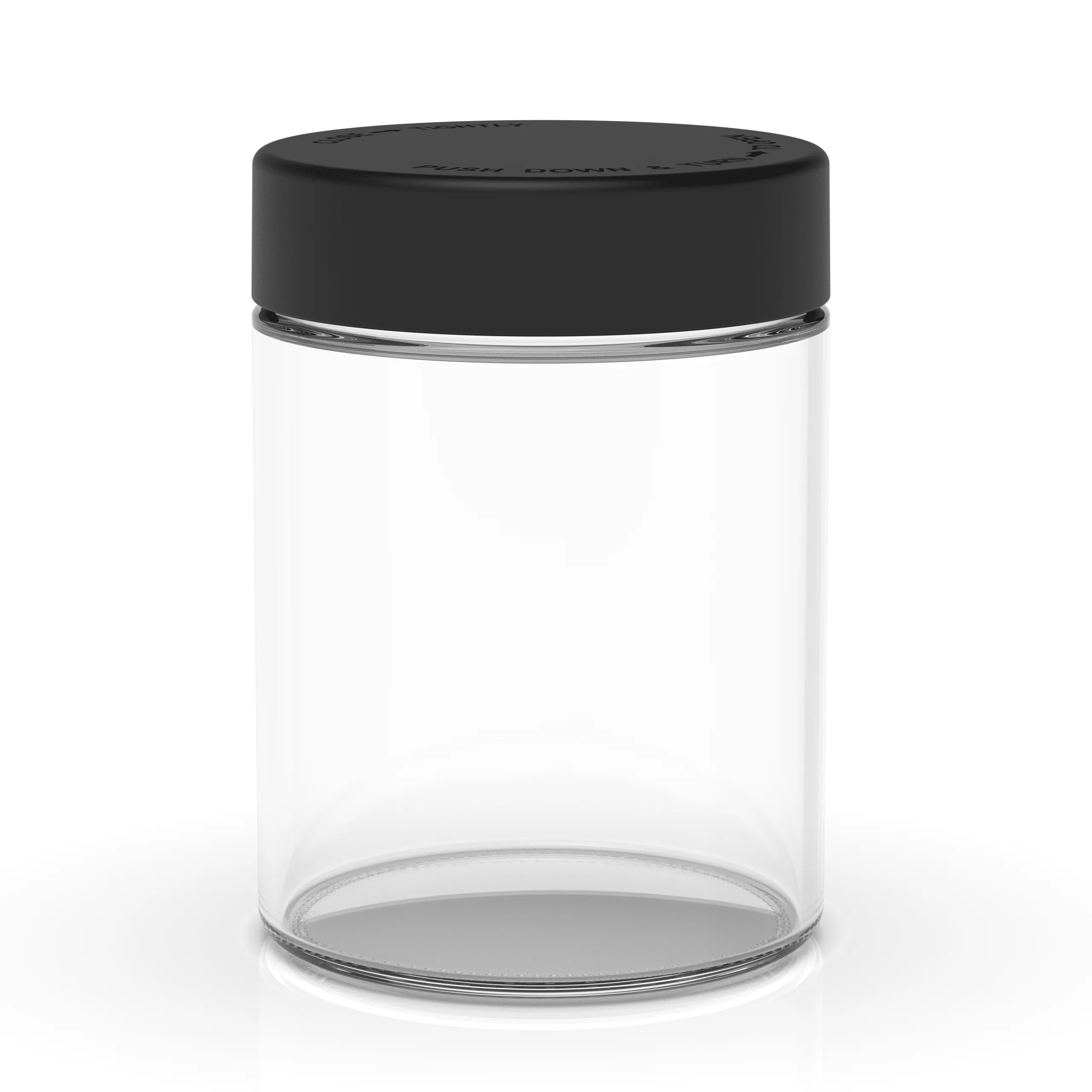 18 oz Child Resistant Clear Black Glass Jars