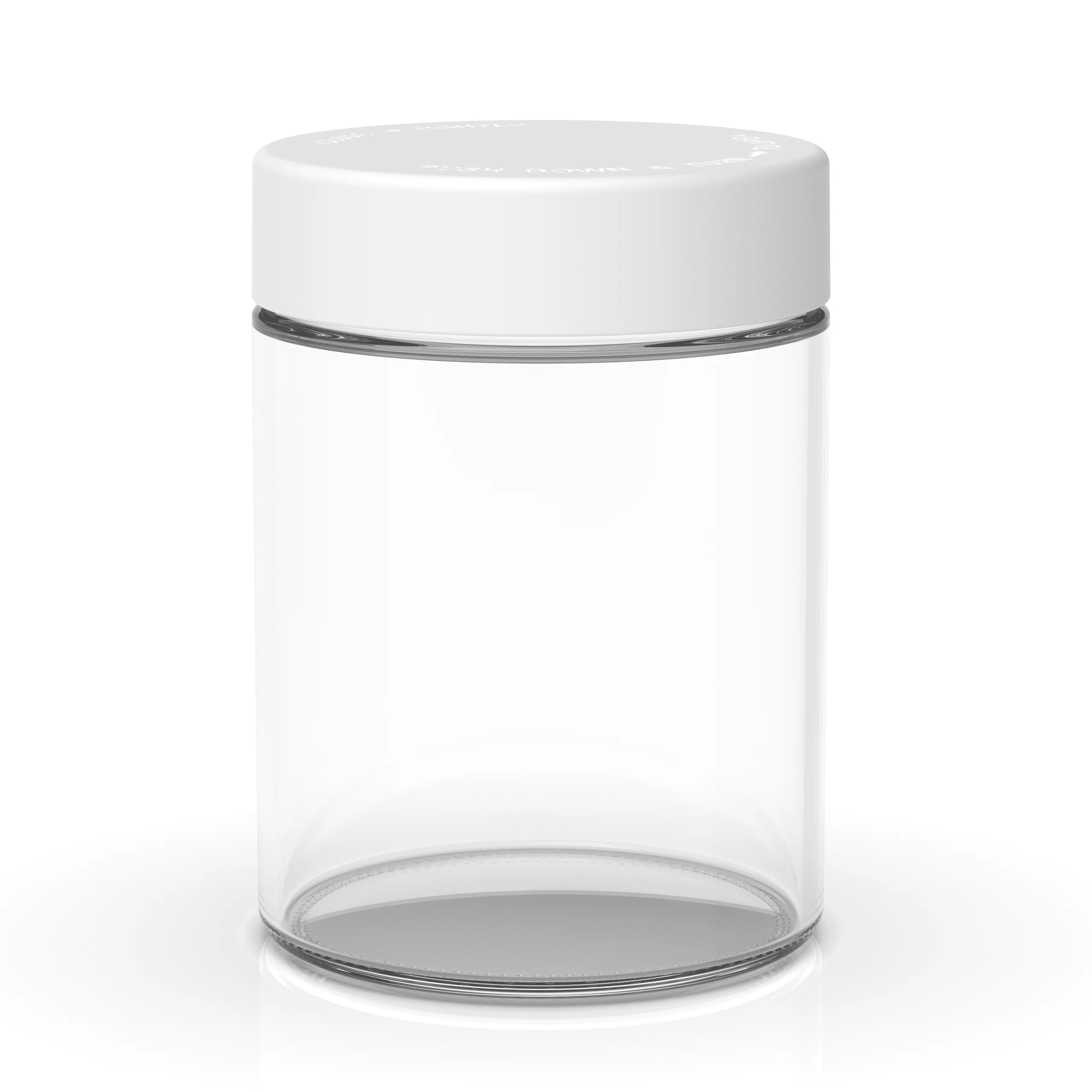18 oz Child Resistant Clear White Glass Jars