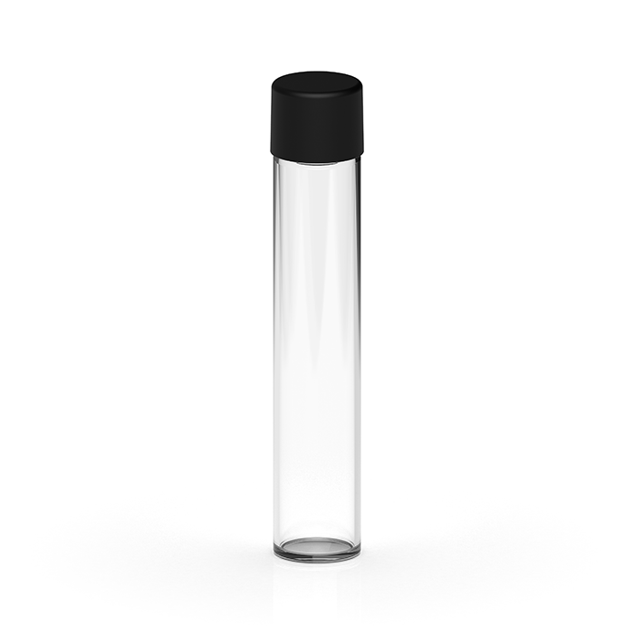 116 mm Clear Black Glass Pre Roll Tube