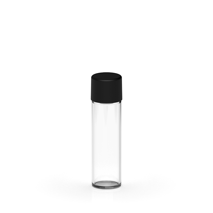 80 mm Clear Black Glass Pre Roll Tube