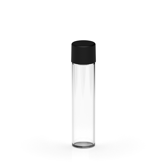 90 mm Clear Black Glass Pre Roll Tube