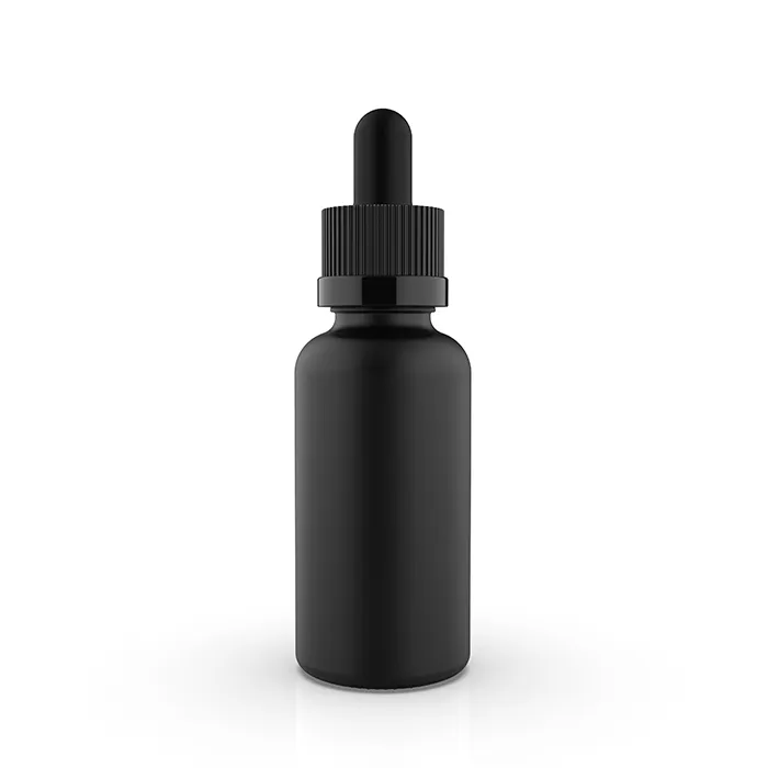 30 ml Child Resistant Matte Black Tincture Bottles