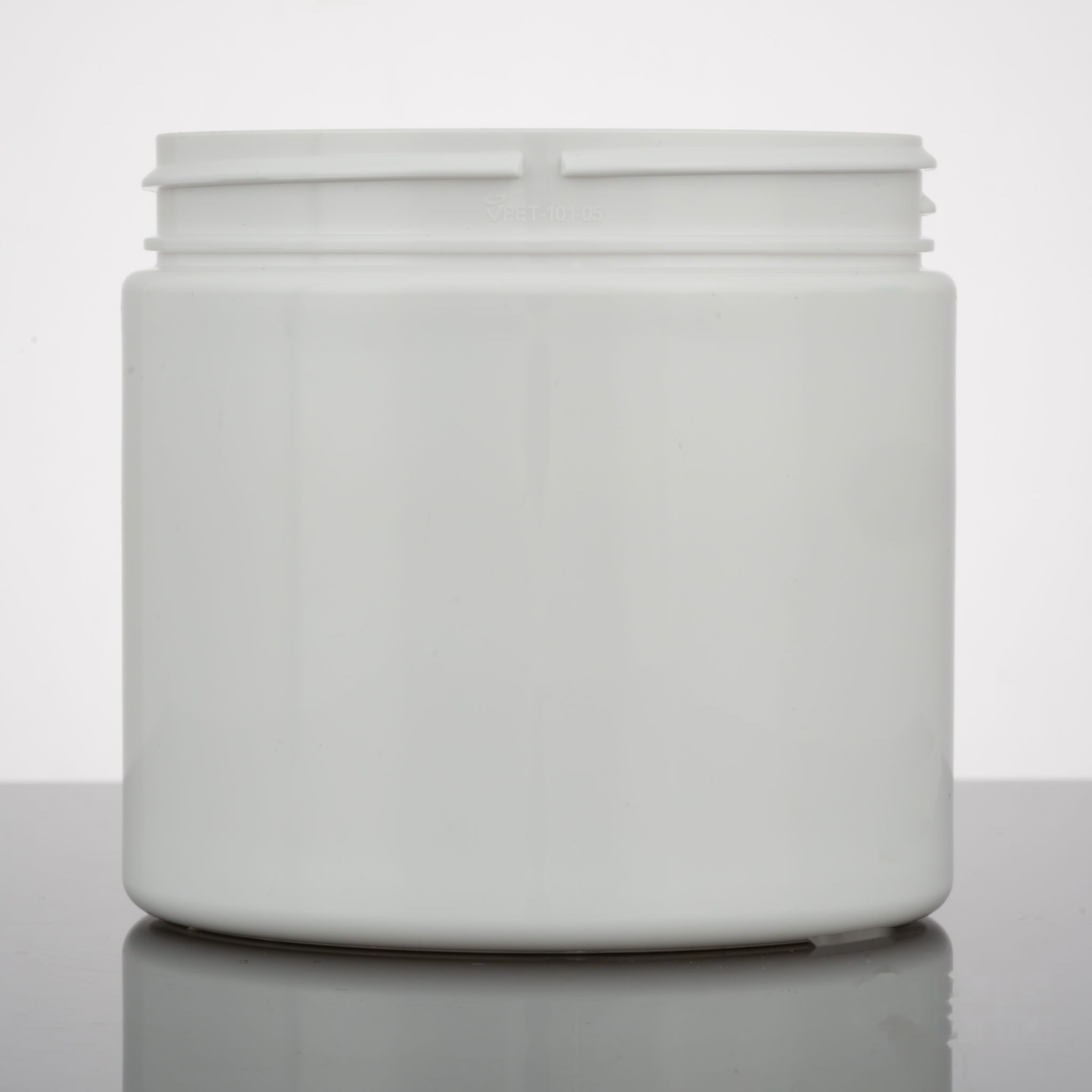 16 oz Straight Sided Plastic Jar – White
