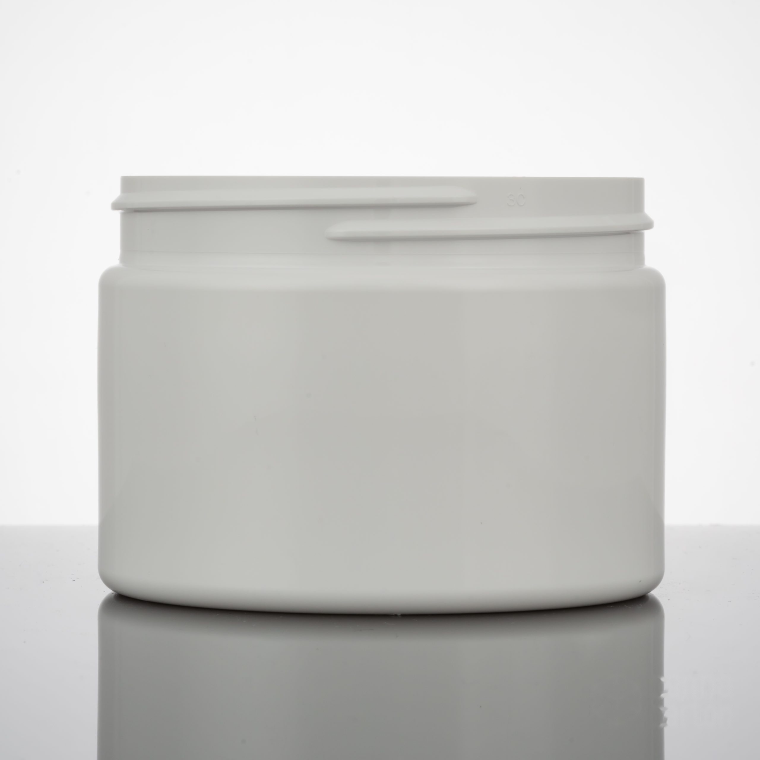 12 oz Straight Sided Plastic Jar – White