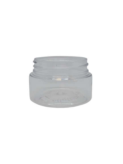 2 oz Round Bottom Plastic Jar – Clear