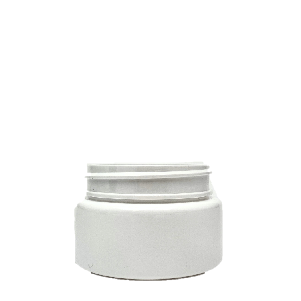 2 oz Round Bottom Plastic Jar – White