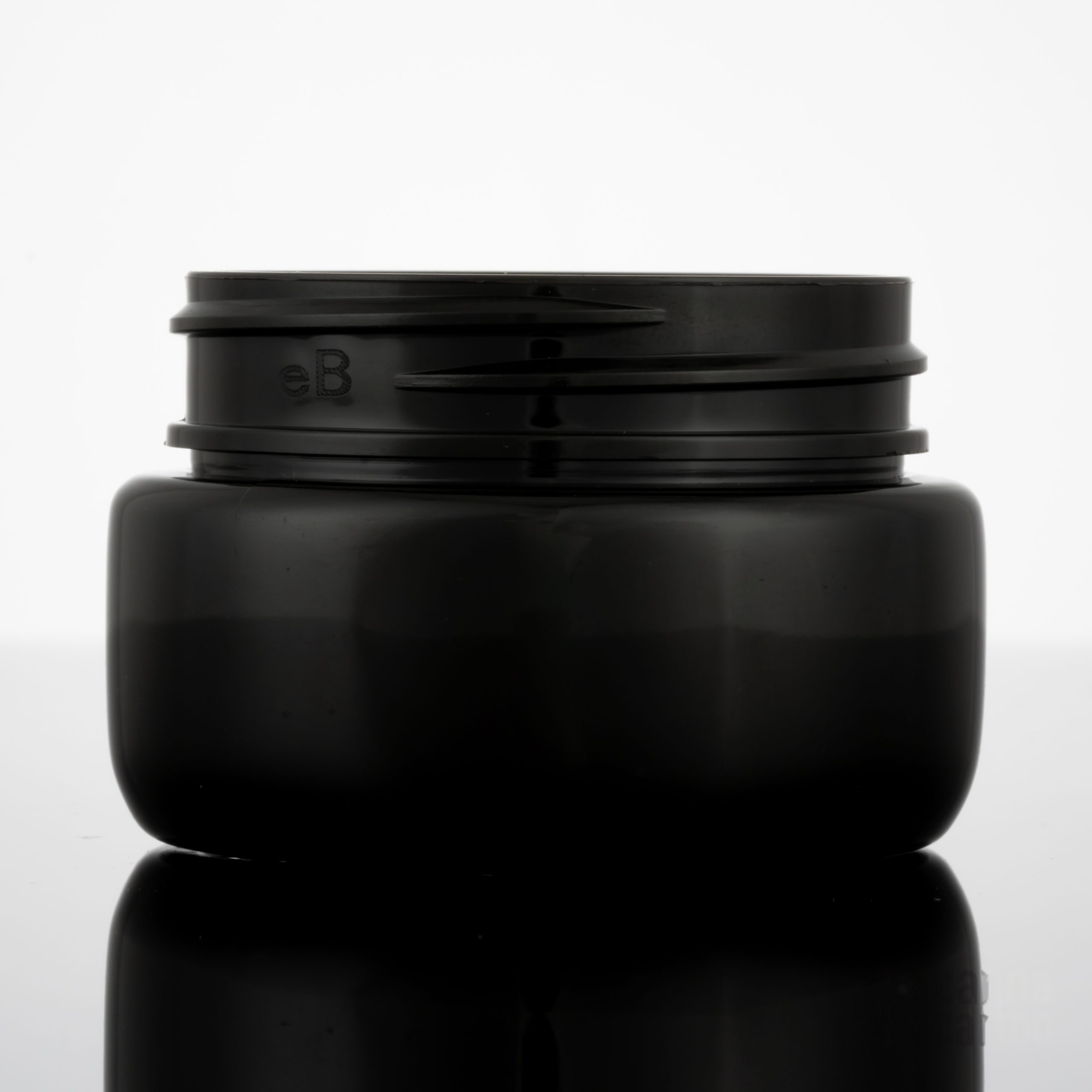 2 oz Round Bottom Plastic Jar – Black